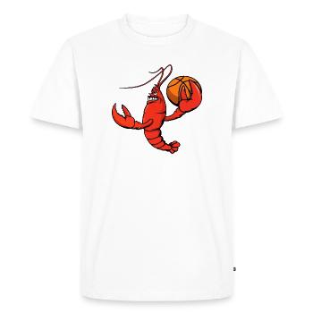 Cute Lobster Shellfish Basketball Player Cartoon - Men's Premium Organic T-Shirt - white - Front - Nico (187cm)