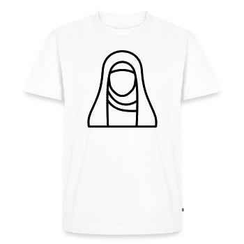 femme musulmane - T-shirt Premium bio Homme - blanc - Devant - Nico (187cm)