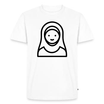 femme musulmane - T-shirt Premium bio Homme - blanc - Devant - Nico (187cm)