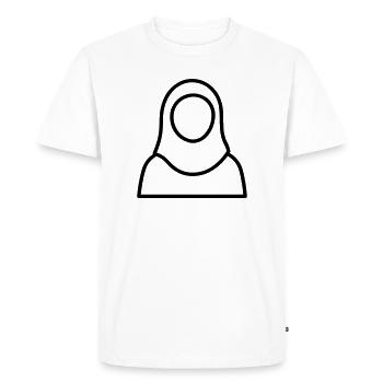 femme musulmane - T-shirt Premium bio Homme - blanc - Devant - Nico (187cm)