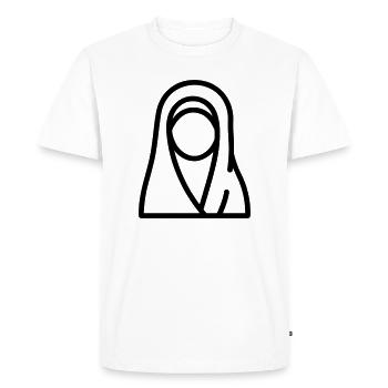 femme musulmane - T-shirt Premium bio Homme - blanc - Devant - Nico (187cm)