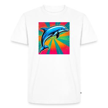 dolphin - Men's Premium Organic T-Shirt - white - Front - Nico (187cm)