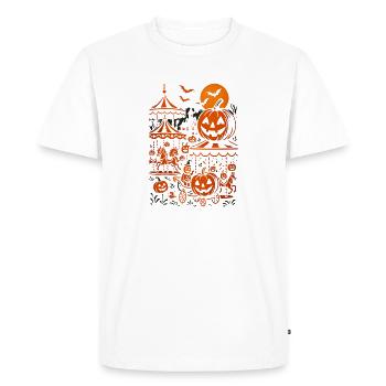 Carrousel de citrouilles d’Halloween - T-shirt Premium bio Homme - blanc - Devant - Nico (187cm)