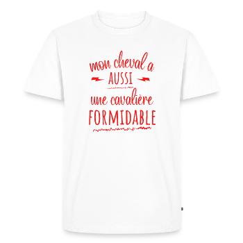 MY HORSE ALSO HAS A GREAT RIDER - Men's Premium Organic T-Shirt - white - Front - Nico (187cm)