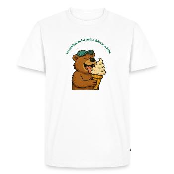 ours crème glacée dessin animé animaux design humour - T-shirt Premium bio Homme - blanc - Devant - Nico (187cm)
