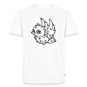 Owl in Flight – Mystical Owl Motif Night Bird - Men's Premium Organic T-Shirt - white - Front - Nico (187cm)