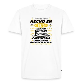 Fabriqué en 1975 Cadeau d’anniversaire vintage - T-shirt Premium bio Homme - blanc - Devant - Nico (187cm)