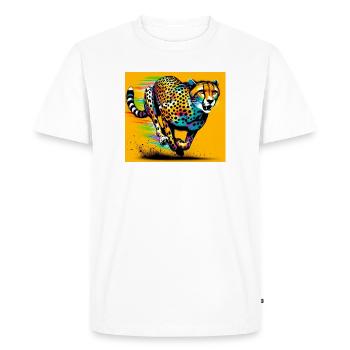 guépard - T-shirt Premium bio Homme - blanc - Devant - Nico (187cm)