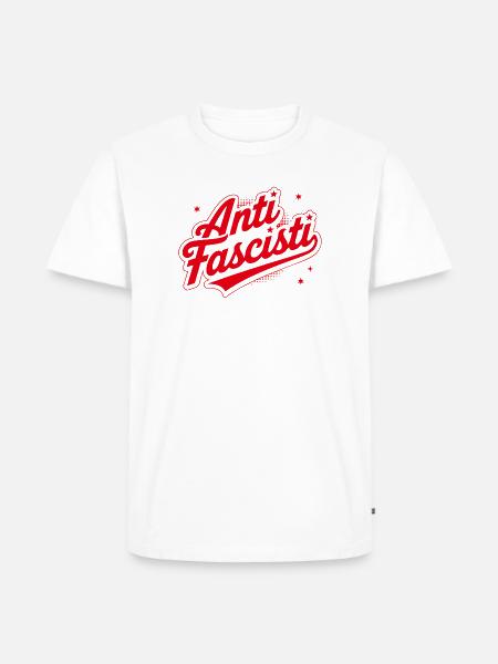 SIAMO TUTTI ANTIFASCHISTISCH! 🏴 - Männer Premium Bio T-Shirt - Weiß