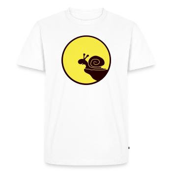 Snail Cliff Night Moon Round Mountain Funny Cute - Men's Premium Organic T-Shirt - white - Front - Nico (187cm)