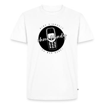 Sans téléphone portable design de téléphone rétro, années 90 - T-shirt Premium bio Homme - blanc - Devant - Nico (187cm)