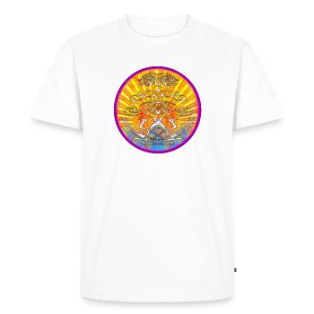 Grue Soleil Ornement Tribal - T-shirt Premium bio Homme - blanc - Devant - Nico (187cm)