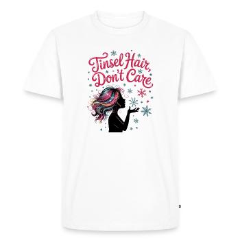Tinsel Hair Dont Care - Men's Premium Organic T-Shirt - white - Front - Nico (187cm)