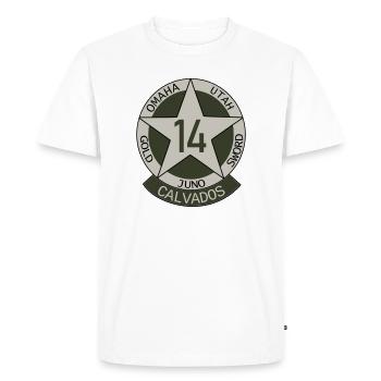 Military Insignia Calvados 14 - Men's Premium Organic T-Shirt - white - Front - Nico (187cm)