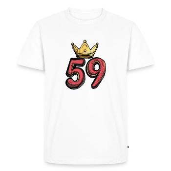 59 Nombre Couronne - T-shirt Premium bio Homme - blanc - Devant - Nico (187cm)