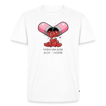 pilule d’amour - T-shirt Premium bio Homme - blanc - Devant - Nico (187cm)