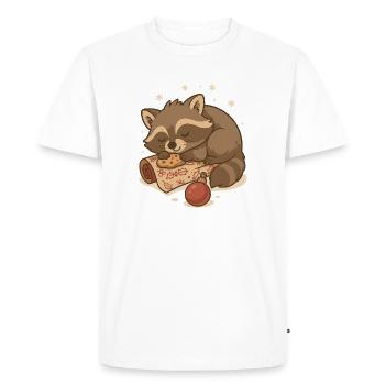 Raton laveur de Noël endormi - T-shirt Premium bio Homme - blanc - Devant - Nico (187cm)