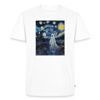 Ghost Van Gogh Style Starry Night - Men's Premium Organic T-Shirt - white - Front - Nico (187cm)