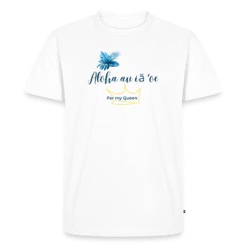 T-shirt Aloha Au 'Oe pour homme : Coton de style hawaïen - T-shirt Premium bio Homme - blanc - Devant - Nico (187cm)