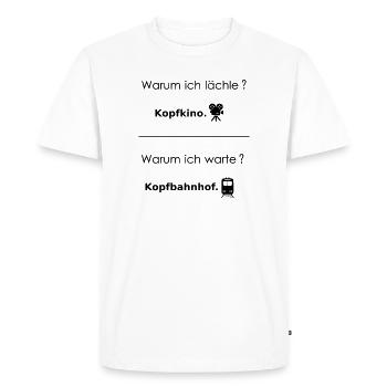 Gare terminus de Kopfkino - T-shirt Premium bio Homme - blanc - Devant - Nico (187cm)