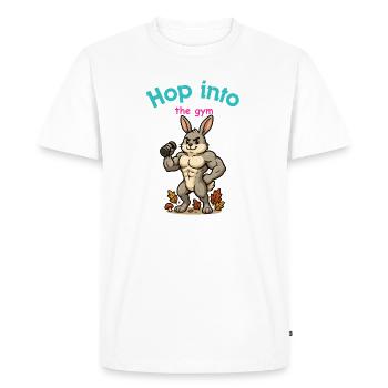 Gym Bunny Fitness Gym Sport - T-shirt Premium bio Homme - blanc - Devant - Nico (187cm)