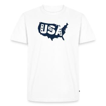 United States Map with Stars - Men's Premium Organic T-Shirt - white - Front - Nico (187cm)