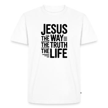 Jesus The Way The Life The Life - Men's Premium Organic T-Shirt - white - Front - Nico (187cm)