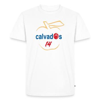 Calvados 14  - T-shirt Premium bio Homme - blanc - Devant - Nico (187cm)