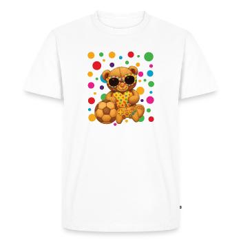 Spotty Teddy Bear T-Shirt – Dotted Cute Gamer - Men's Premium Organic T-Shirt - white - Front - Nico (187cm)