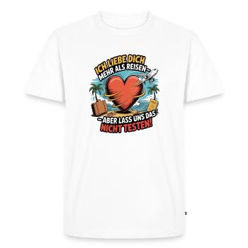 I love you more than traveling - Men's Premium Organic T-Shirt - white - Front - Nico (187cm)