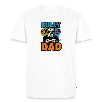 Bulldog Dad Bold Graphic, Father  - Men's Premium Organic T-Shirt - white - Front - Nico (187cm)