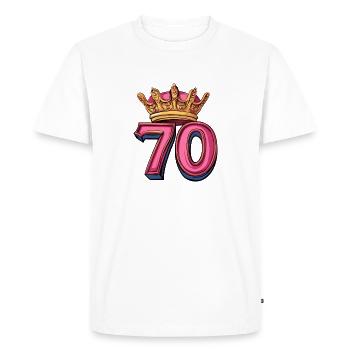 Couronne à 70 chiffres - T-shirt Premium bio Homme - blanc - Devant - Nico (187cm)