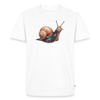 Yakuza Snail – L’encre lente - T-shirt Premium bio Homme - blanc - Devant - Nico (187cm)