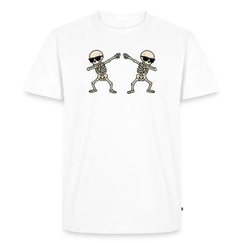 Duo de danse skeleton avec lunettes de soleil - T-shirt Premium bio Homme - blanc - Devant - Nico (187cm)