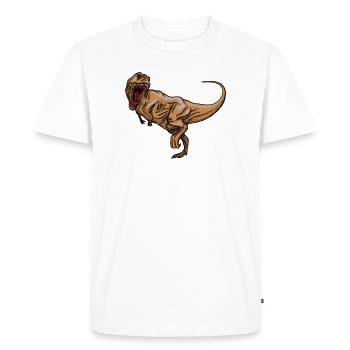 Rex Roaring Vintage Drawing - Men's Premium Organic T-Shirt - white - Front - Nico (187cm)