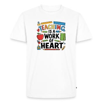 The heart of teaching in the classroom - Men's Premium Organic T-Shirt - white - Front - Nico (187cm)