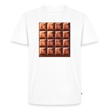 Pixel Chocolate Square Pattern - Men's Premium Organic T-Shirt - white - Front - Nico (187cm)
