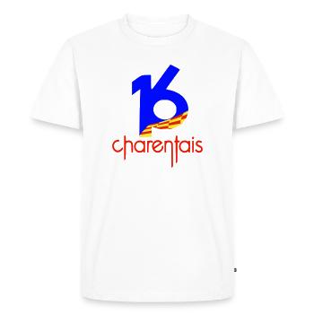 16 Charentais Blue Red - Men's Premium Organic T-Shirt - white - Front - Nico (187cm)