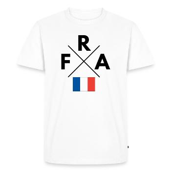 Drapeau français avec FRA - T-shirt Premium bio Homme - blanc - Devant - Nico (187cm)