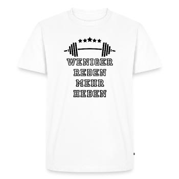 GYMNASE : Concentration et puissance - T-shirt Premium bio Homme - blanc - Devant - Nico (187cm)