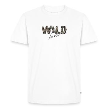 Wild Born Snake Imprimer - T-shirt Premium bio Homme - blanc - Devant - Nico (187cm)