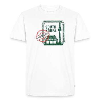 South Korea Souvenir – I Was There Design - Men's Premium Organic T-Shirt - white - Front - Nico (187cm)