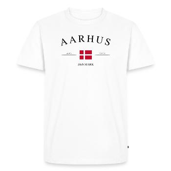 Aarhus, Danemark – Souvenir et cadeau de Noël - T-shirt Premium bio Homme - blanc - Devant - Nico (187cm)