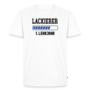 Apprentissage Peintre 1ère année Atelier de peinture Apprentissage - T-shirt Premium bio Homme - blanc - Devant - Nico (187cm)