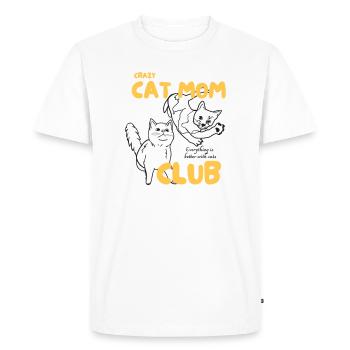 Club de mamans folles de chats - T-shirt Premium bio Homme - blanc - Devant - Nico (187cm)