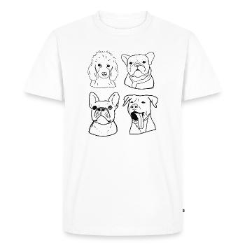 Chiens - T-shirt Premium bio Homme - blanc - Devant - Nico (187cm)