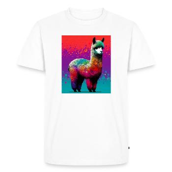 Alpaga - T-shirt Premium bio Homme - blanc - Devant - Nico (187cm)