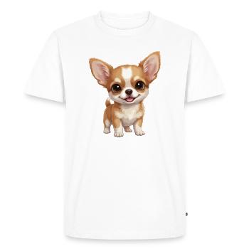 Cute big-eyed Chihuahua puppy - Men's Premium Organic T-Shirt - white - Front - Nico (187cm)