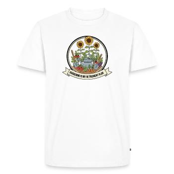 Jardinage Mon plan de retraite - T-shirt Premium bio Homme - blanc - Devant - Nico (187cm)