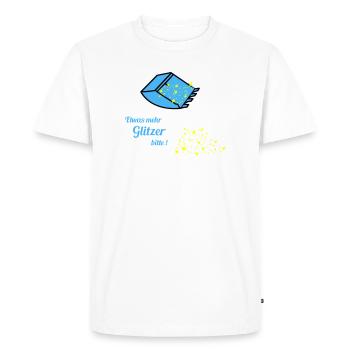 plus de paillettes - T-shirt Premium bio Homme - blanc - Devant - Nico (187cm)